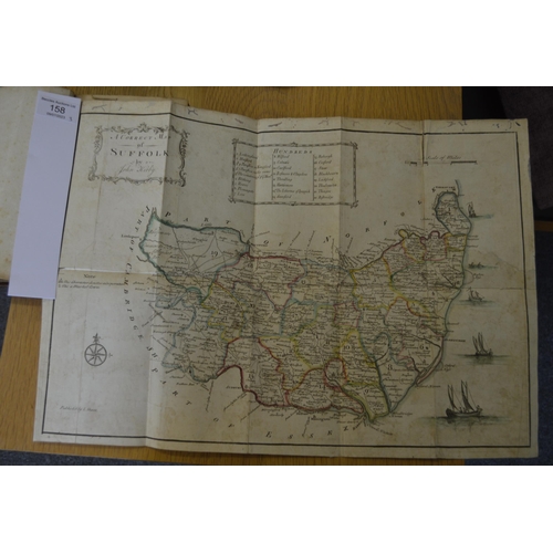 158 - 1764 'The Suffolk Traveller' by Mr John Kirby, with pull out map, annotated 'John Ives copy with his... 