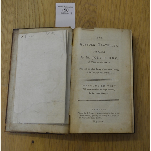 158 - 1764 'The Suffolk Traveller' by Mr John Kirby, with pull out map, annotated 'John Ives copy with his... 