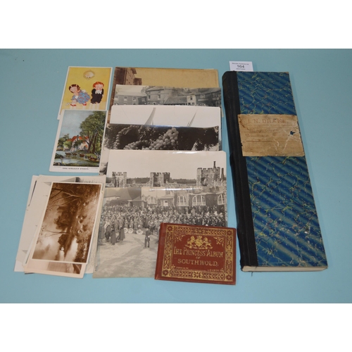 164 - A 19th Century Beccles shop ledger 1897-1898 plus a selection of vintage local photographs including... 