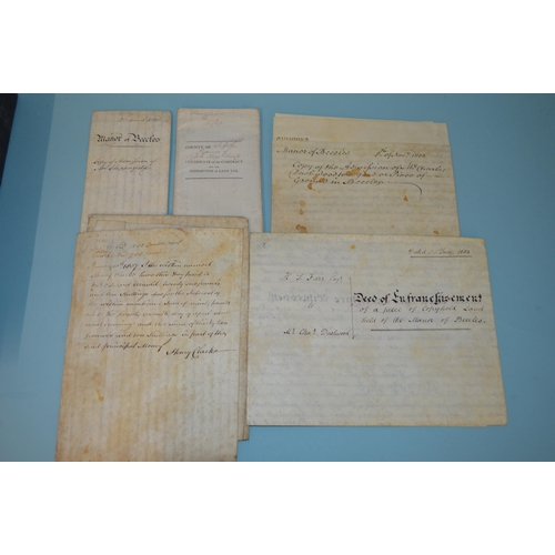 168 - Sixteen 19th Century legal documents, dating from early to late 1800's, some on velum and varying si... 