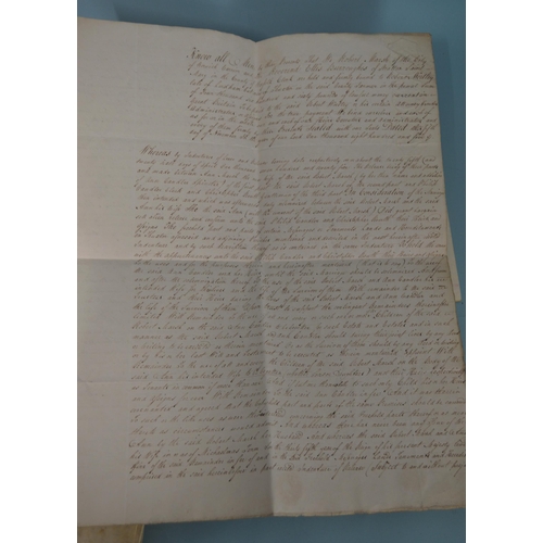 168 - Sixteen 19th Century legal documents, dating from early to late 1800's, some on velum and varying si... 