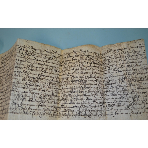 169 - Five 18th Century legal documents and indentures, mainly on vellum, including 1711 Queen Anne with l... 