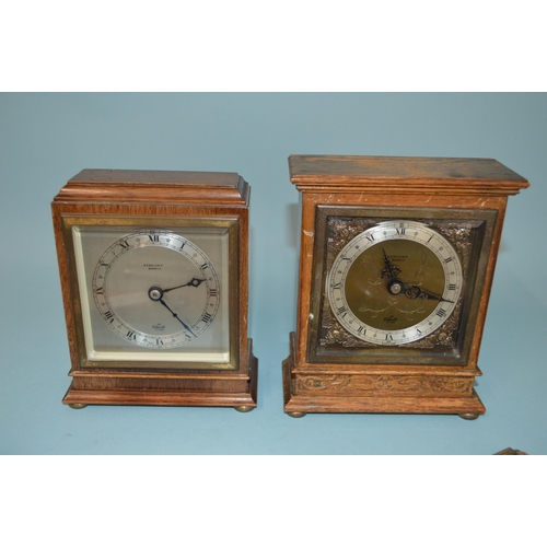 174 - A mixed box of items including two W.R. Bullen Ltd Norwich Elliot small mantel clocks, various vinta... 