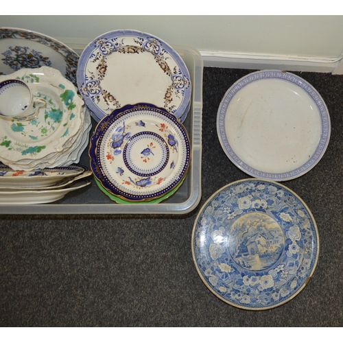 8 - A selection of Victorian plates etc including Copeland and Garrett late Spode, George Jones etc