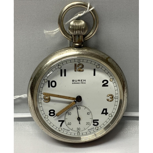 2 - A Buren Grand Prix WWII military pocket watch G.S.T.P.