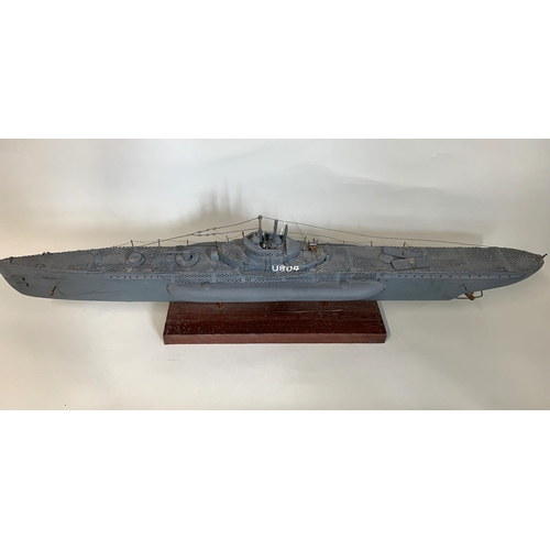 41 - A vintage wooden model of a U-boat U804