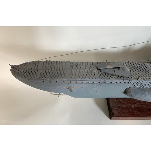 41 - A vintage wooden model of a U-boat U804