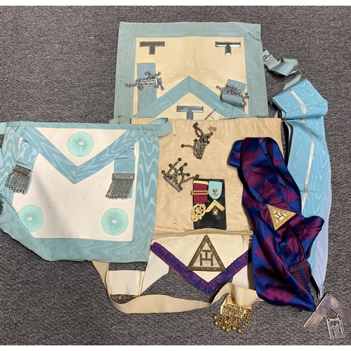 61 - A Masonic Regalia lot with two Masonic medals