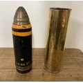 WW1 British 18 pdr shrapnel round shell case dated 1916, projectile ...