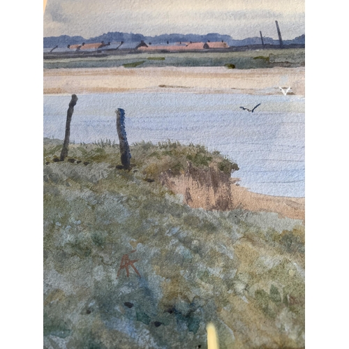 295 - Attributed to Arthur Anderson Fraser (1861-1904) framed watercolour 'On the Wash Kings Lynn Norfolk'... 