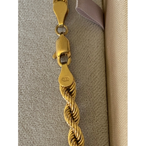 113 - A 9ct gold rope twist neck chain, approx. 18