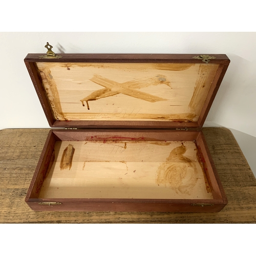 141 - A wooden Colt pistol type box 15 3/4