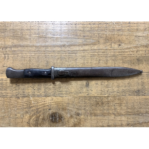 146 - A WW2 German bayonet with scabbard, blade W.K.C. maker, scabbard dated 44 Code CRS