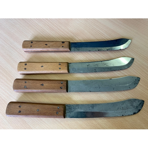 164 - Four hand forged Greenflay military knives