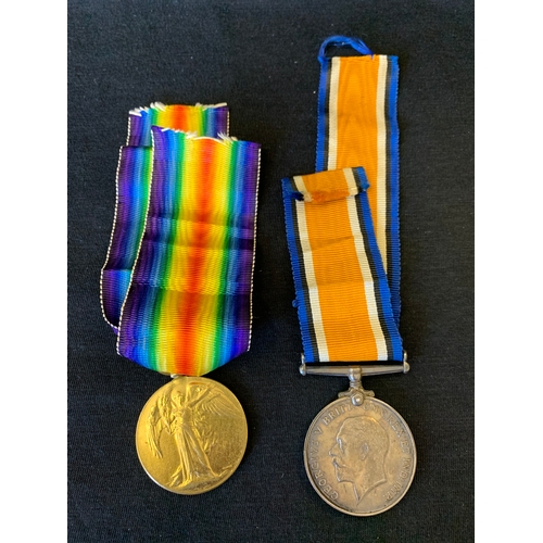 165 - WW1 pair British medals to 164040 GNR S.Balls Royal Artillery