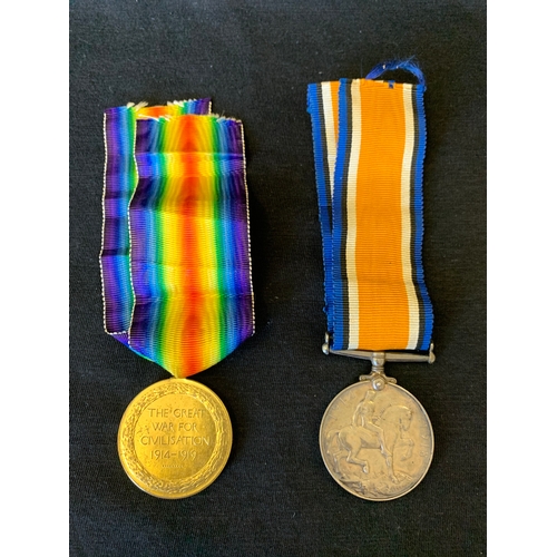 165 - WW1 pair British medals to 164040 GNR S.Balls Royal Artillery