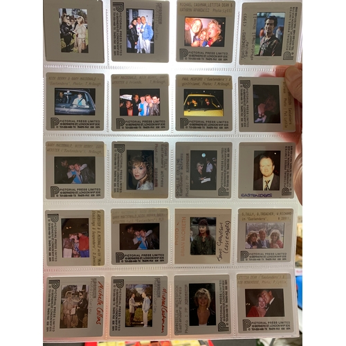 167 - Approx. 140 photo press slides of vintage Eastenders and Coronation Street characters, past and pres... 