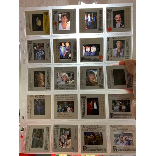 167 - Approx. 140 photo press slides of vintage Eastenders and Coronation Street characters, past and pres... 