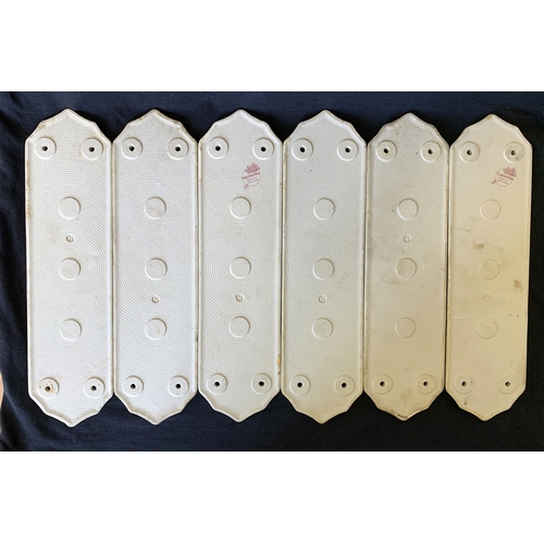 221 - Six vintage decorated door finger plates, approx. 11