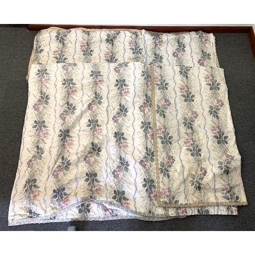 223 - A pair of mid century double lined curtains, approx. 7ft drop x 46