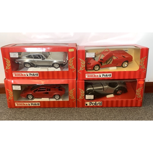 23 - Four boxed Tonka Polistil 1:16 cars