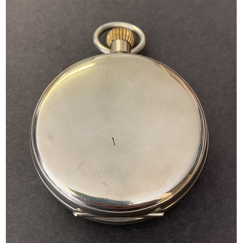 236 - A vintage Goliath pocket watch with a silver fronted case, with hallmark (missing stand)