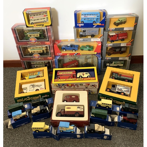 24 - A mixed box of various sized Corgi vehicles