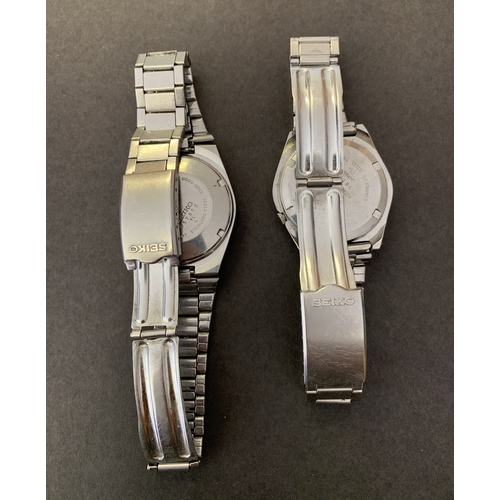 241 - Two vintage Seiko Automatic wristwatches (glass cracked and scratched on one watch)