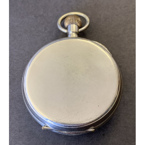 247 - A vintage Goliath pocket watch with a metal fronted case (case as found)