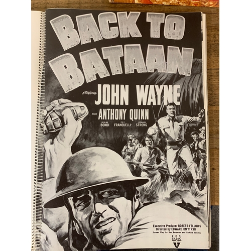 258 - Vintage large Hamlyn photo books, War Movies, Spectacular Films with a vintage Super Heroes poster b... 