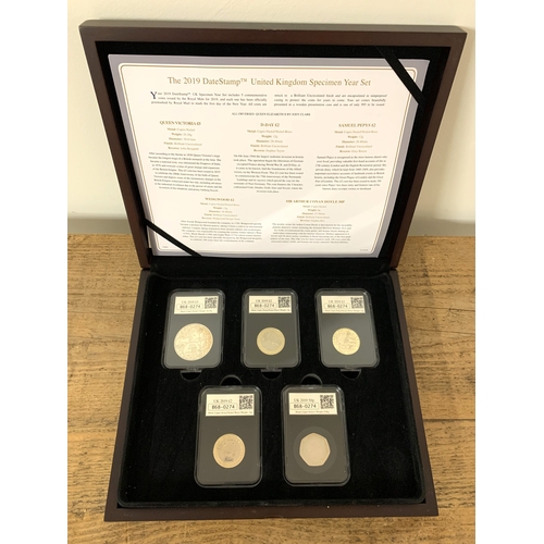 264 - 2019 date stamp United Kingdom specimen year set with five uncirculated coins