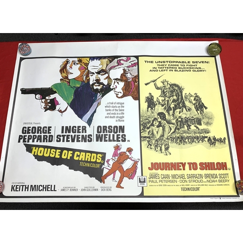 280 - Two 1960's original film advertising posters, 'House of Cards' with 'Journey to Shiloh' by Lonsdale ... 