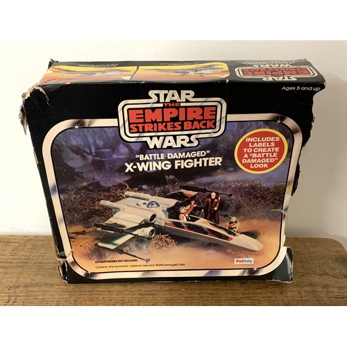 58 - A boxed vintage X-Wing Fighter 'Battle Damaged', Star Wars 1981 Empire Strikes Back (box as found)