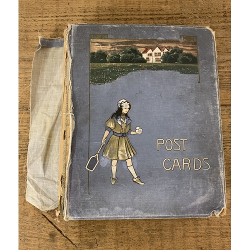 69 - A vintage postcard album full of Edwardian period postcards from Belgium (album spine as found)