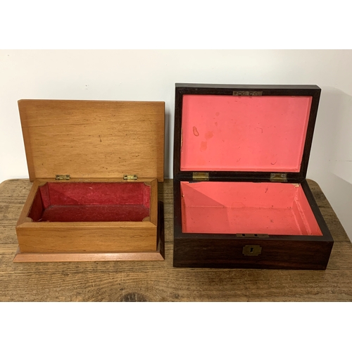 89 - Two vintage small boxes, one with inlay to lid