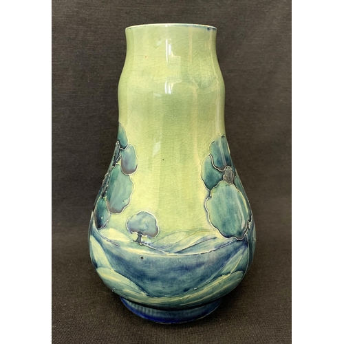 179 - An early Edwardian period William Moorcroft Hazeldene pattern vase, green signature to base, 6 1/2