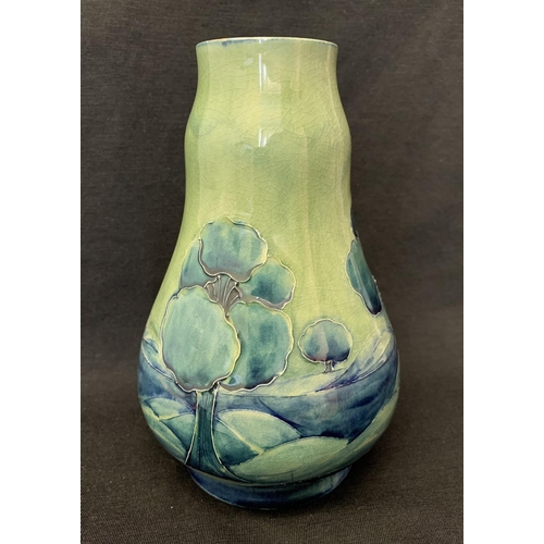 179 - An early Edwardian period William Moorcroft Hazeldene pattern vase, green signature to base, 6 1/2