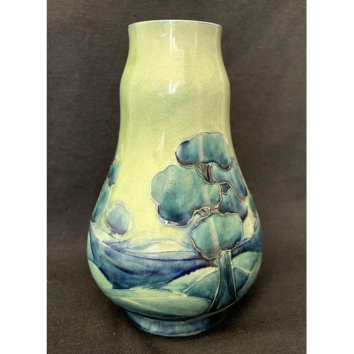 179 - An early Edwardian period William Moorcroft Hazeldene pattern vase, green signature to base, 6 1/2