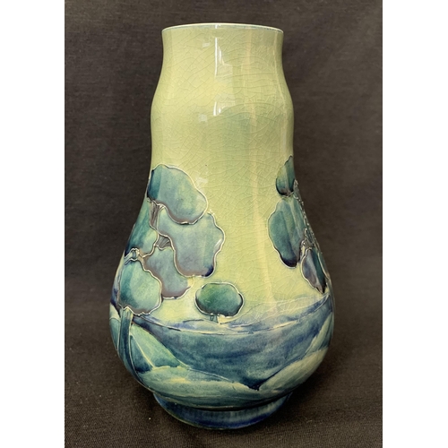 179 - An early Edwardian period William Moorcroft Hazeldene pattern vase, green signature to base, 6 1/2