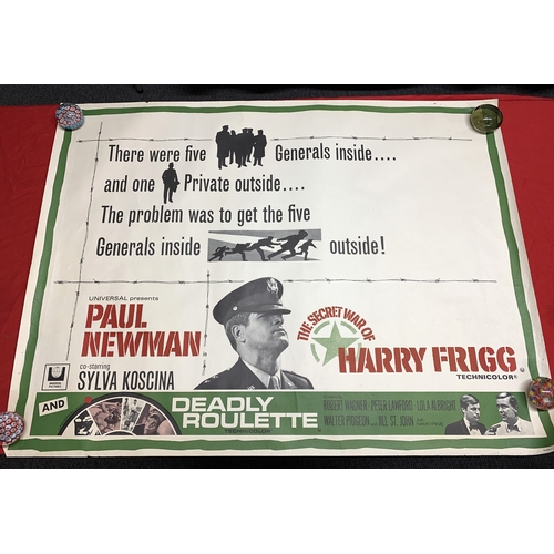 339 - Two 1960's original film advertising posters, Paul Newman in 'The Secret War of Harry Frigg' 40