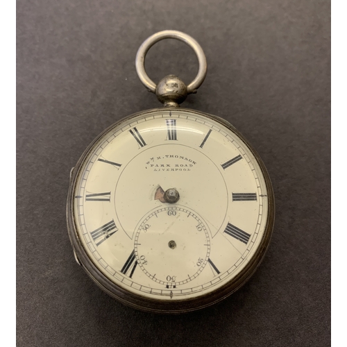 344 - A silver pocket watch (missing hands)