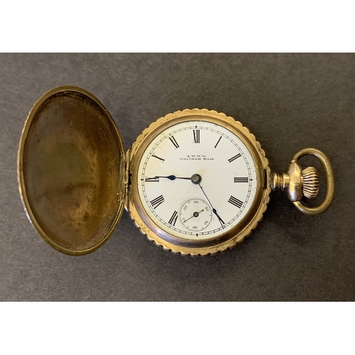 346 - A vintage Waltham pocket watch (as found and no glass)