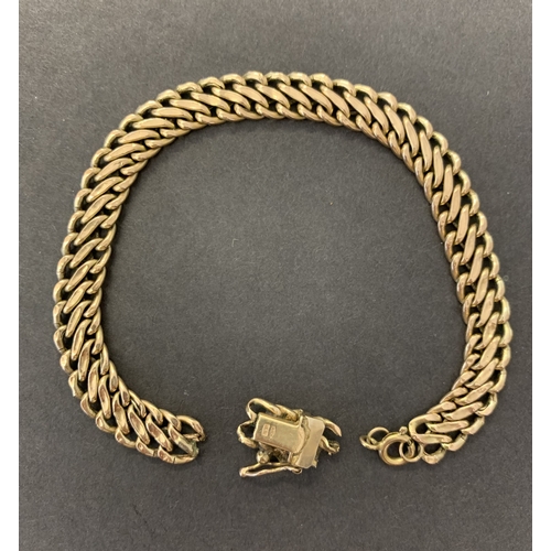 100 - A 9ct gold marked 375 bracelet (as found with broken catch), weight approx. 8g plus two yellow metal... 