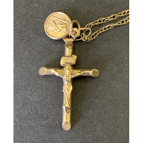 125 - A 9ct gold cross on chain, weight approx. 4g, chain 24