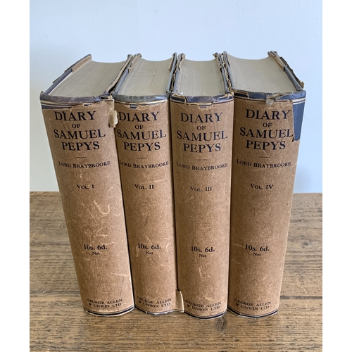 150 - Four volume collection 'Diary of Samuel Pepys' Lord Braybrooke, circa 1929