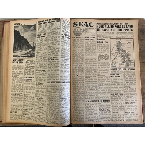 153 - A bound copy of the South East Asia Command Newspapers, WW2 era October-November 1944, property of M... 