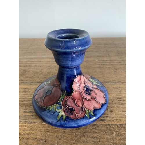 178 - A Moorcroft mid century candlestick with paper label under, approx. 3 1/2