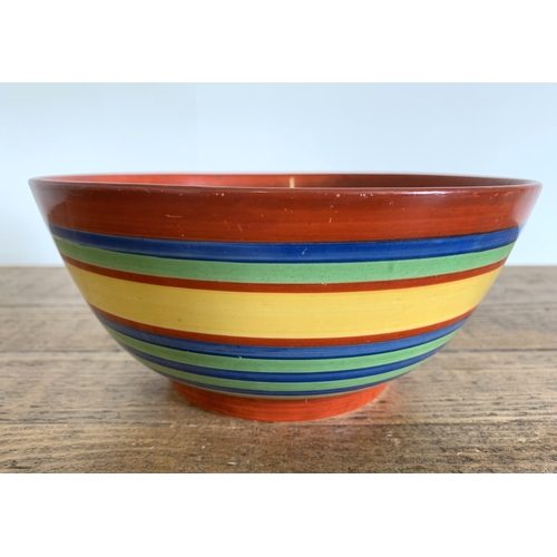 180 - A large Clarice Cliff Bizarre range stripe pattern bowl, 8