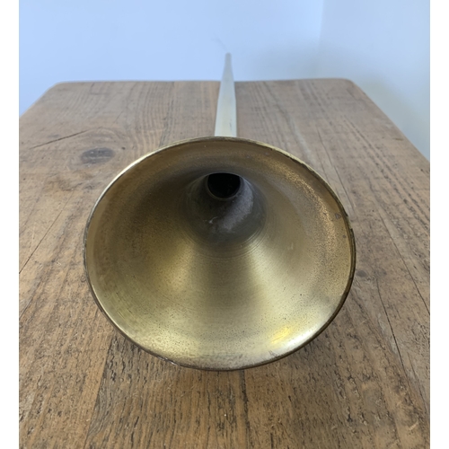 205 - A vintage long brass hunting horn