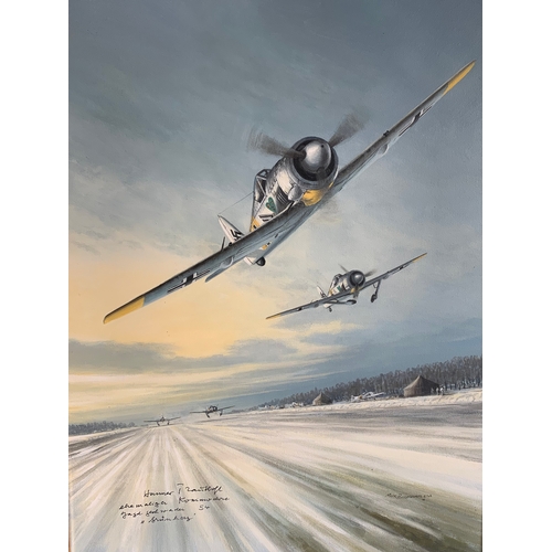 221 - An original aviation oil painting of WW2 German Focke-Wulf, signed by the artist Mark Postlethwaite,... 